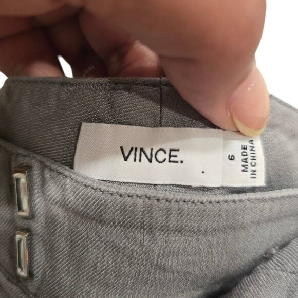 Vince Chino Shorts Women's Gray 6 Linen Blend Hook &‎ Eye Pockets Casual Outdoor - Picture 4 of 5